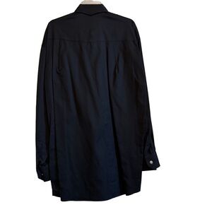 Men's Stubbs Western Wear Black Long Sleeve Star Metal Button Shirt Size XL